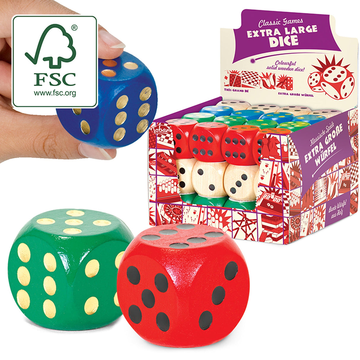 WOODEN EXTRA LARGE DICE