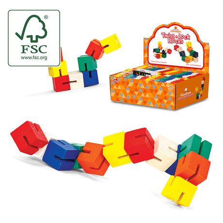 WOODEN TWIST AND LOCK BLOCKS