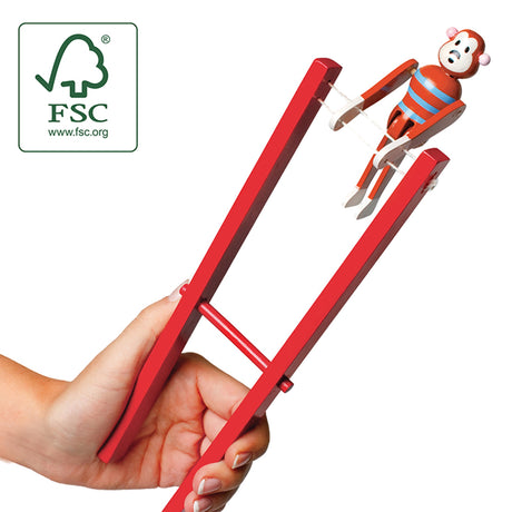 WOODEN ACROBATIC MONKEY