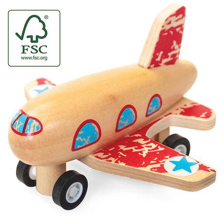 WOODEN PULL BACK AEROPLANES