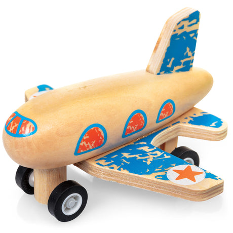 WOODEN PULL BACK AEROPLANES