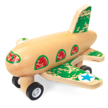 WOODEN PULL BACK AEROPLANES