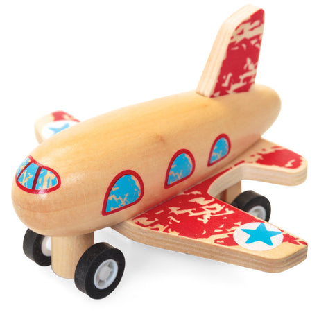 WOODEN PULL BACK AEROPLANES
