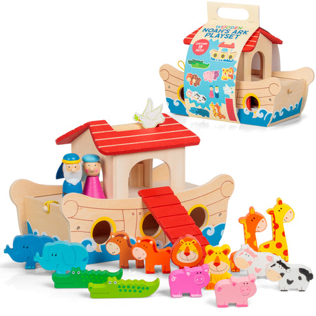 WOODEN NOAH'S ARK PLAYSET