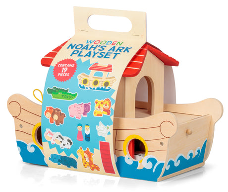 WOODEN NOAH'S ARK PLAYSET