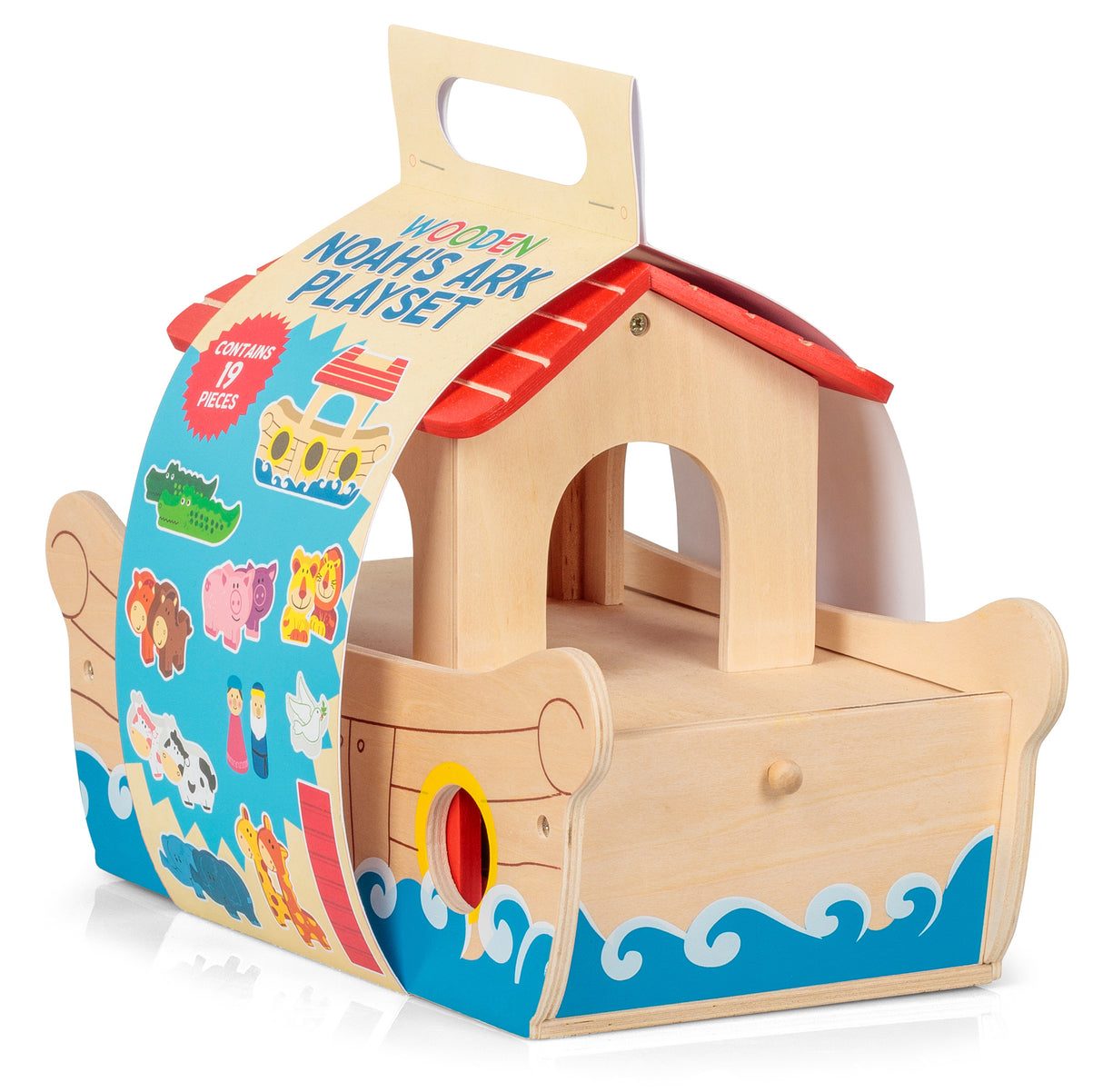WOODEN NOAH'S ARK PLAYSET