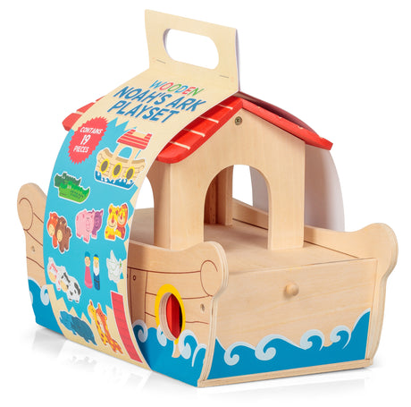 WOODEN NOAH'S ARK PLAYSET