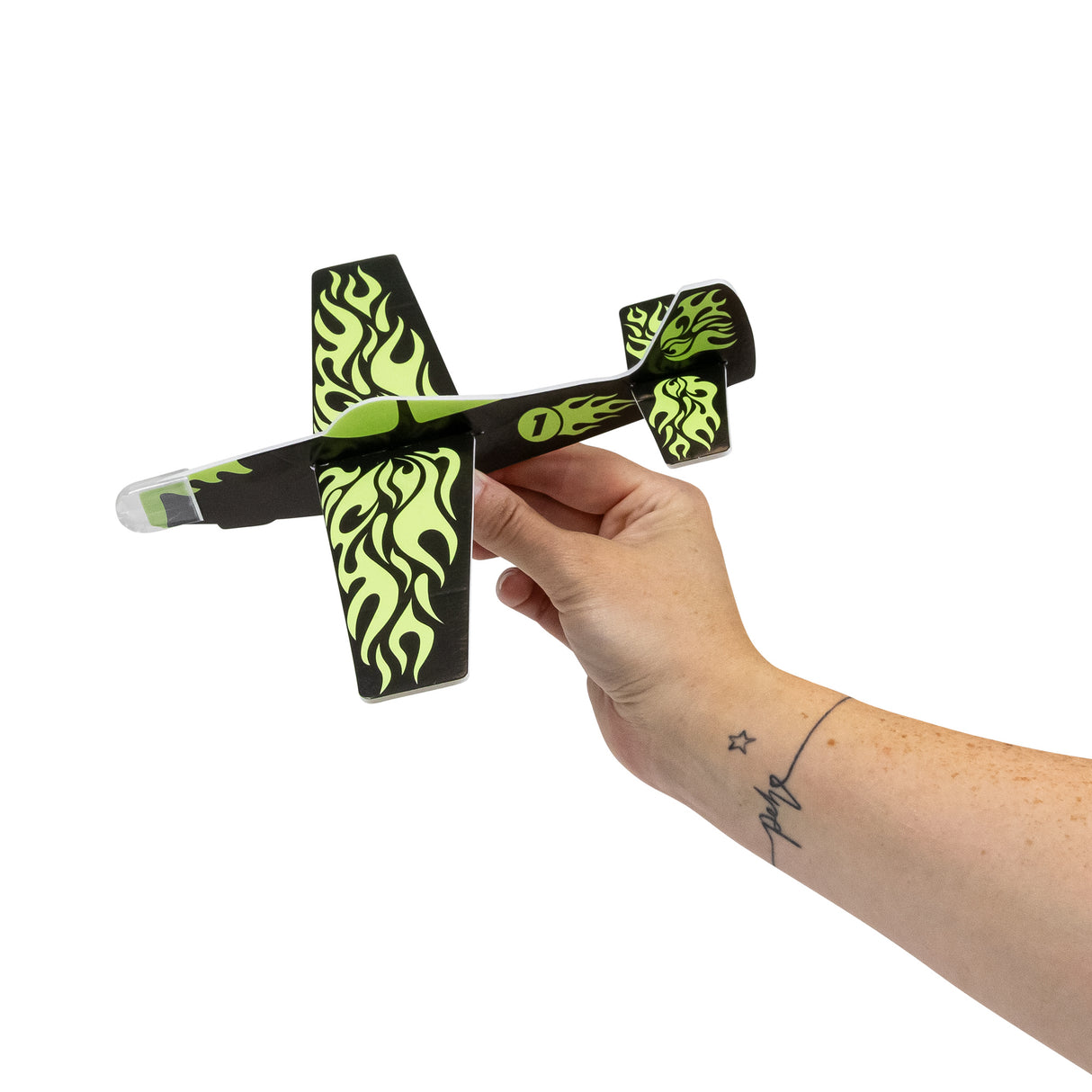 GLOW IN THE DARK AEROPLANE POLY GLIDER
