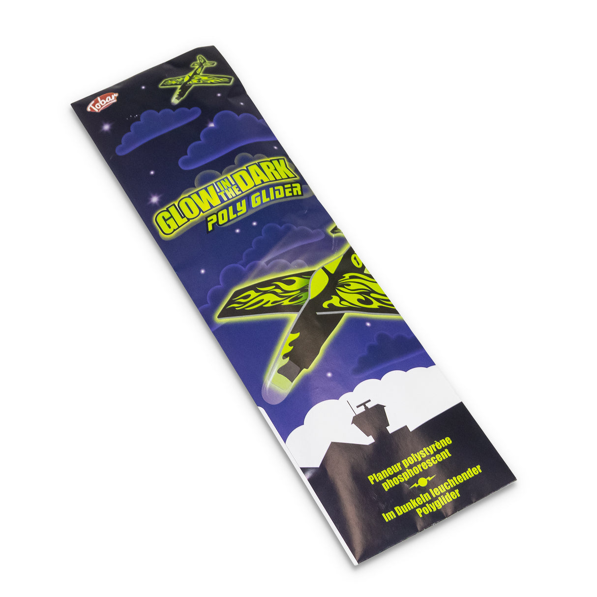 GLOW IN THE DARK AEROPLANE POLY GLIDER