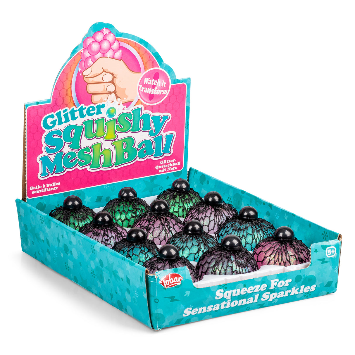 GLITTER SQUISHY MESH BALL