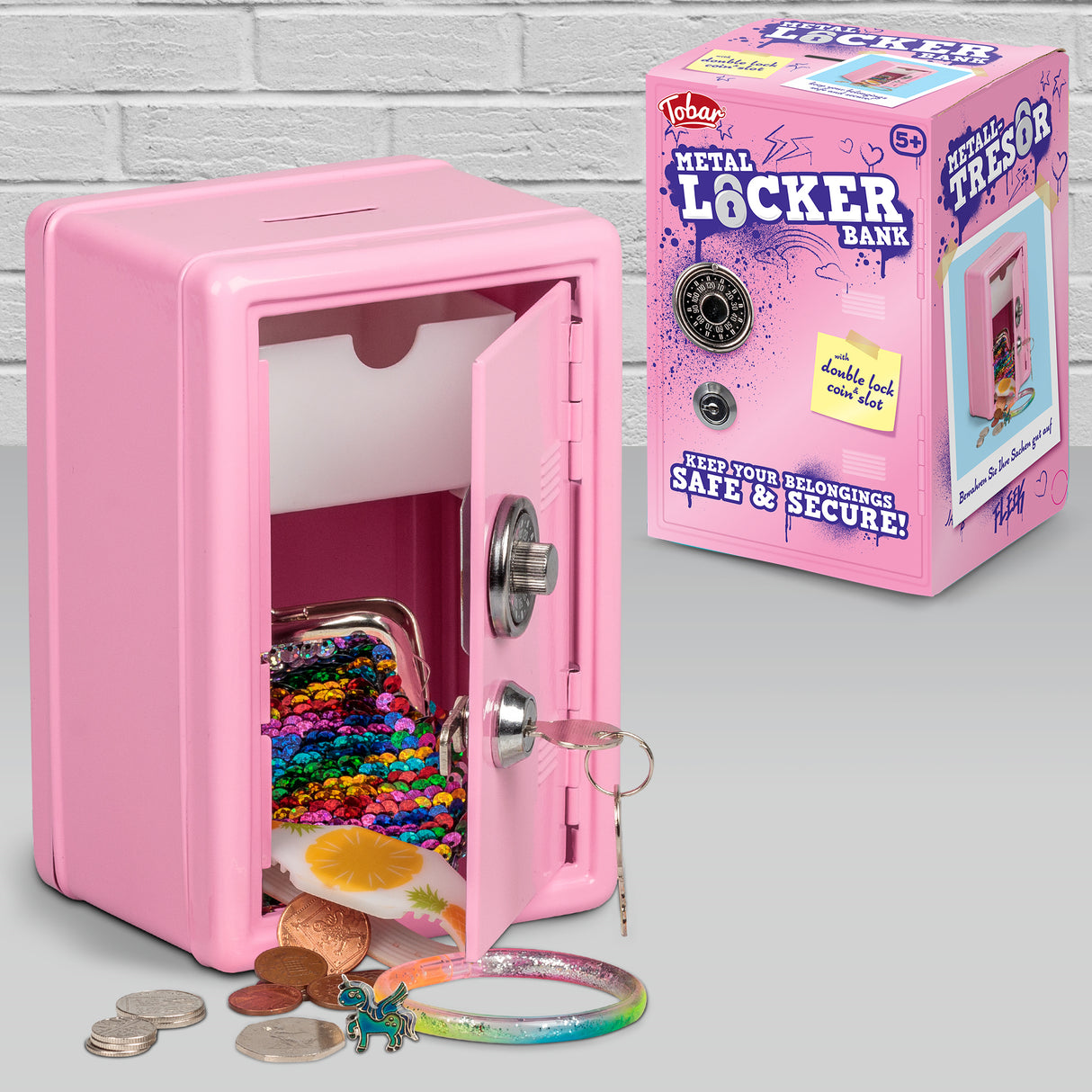 METAL LOCKER BANK PINK