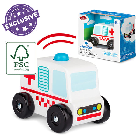 WOODEN SOUND AND PLAY AMBULANCE
