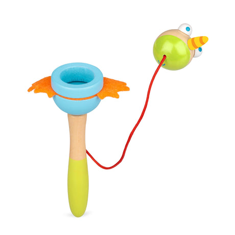 WOODEN UNICORN AND DRAGON CUP AND BALL