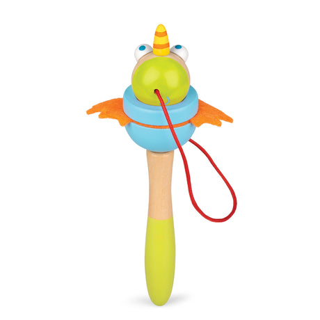 WOODEN UNICORN AND DRAGON CUP AND BALL