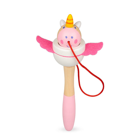 WOODEN UNICORN AND DRAGON CUP AND BALL