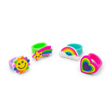 RAINBOW CHUNKY RING 4PK - BROWN INNER BOX