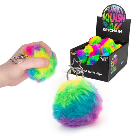 SCRUNCHEMS FURRY SQUISH BALL KEYCHAIN