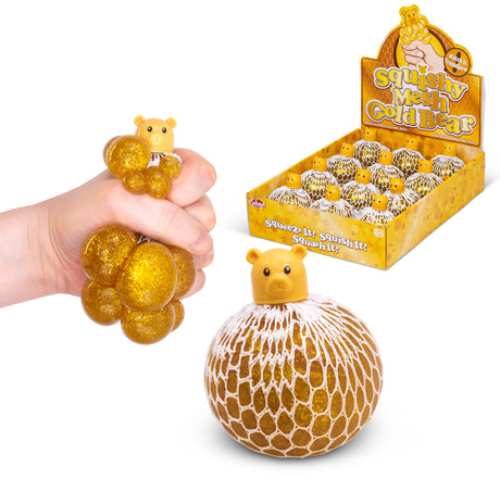SQUISHY MESH PET - GOLD BEAR