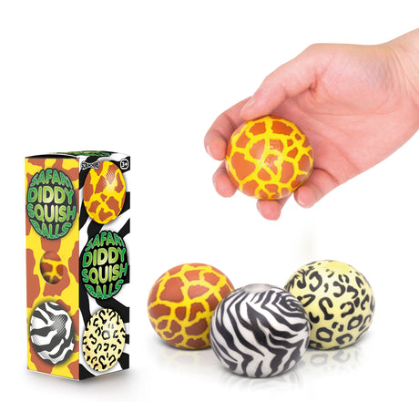 SCRUNCHEMS SAFARI DIDDY SQUISH BALLS - 3PK