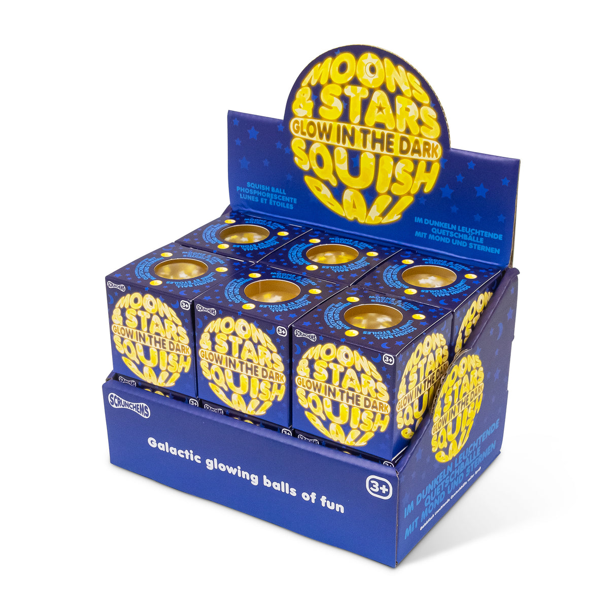 SCRUNCHEMS MOONS AND STARS GLOW IN THE DARK SQUISH BALL