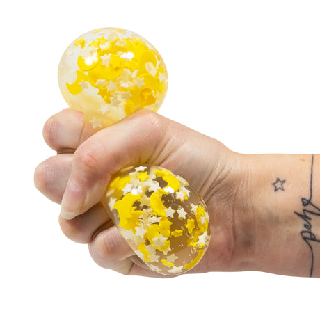 SCRUNCHEMS MOONS AND STARS GLOW IN THE DARK SQUISH BALL