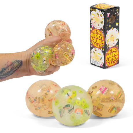 SCRUNCHEMS FAST FOOD DIDDY SQUISH BALLS - 3PK