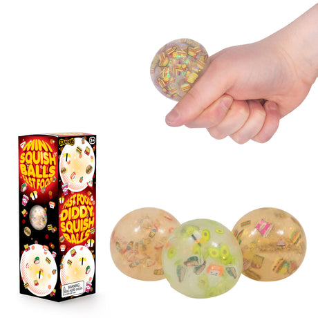 SCRUNCHEMS FAST FOOD DIDDY SQUISH BALLS - 3PK