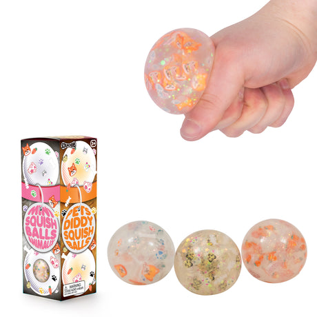 SCRUNCHEMS PETS DIDDY SQUISH BALL - 3PK