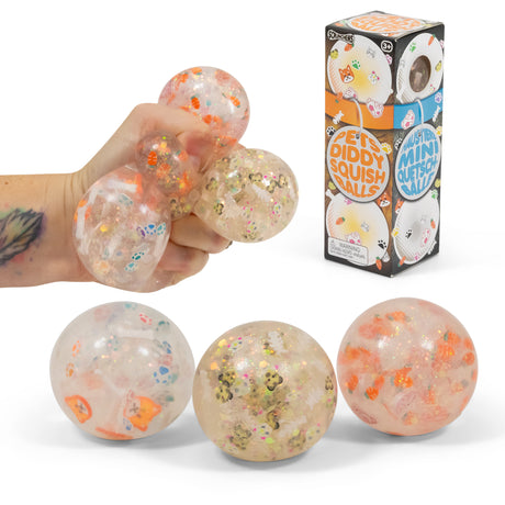 SCRUNCHEMS PETS DIDDY SQUISH BALL - 3PK