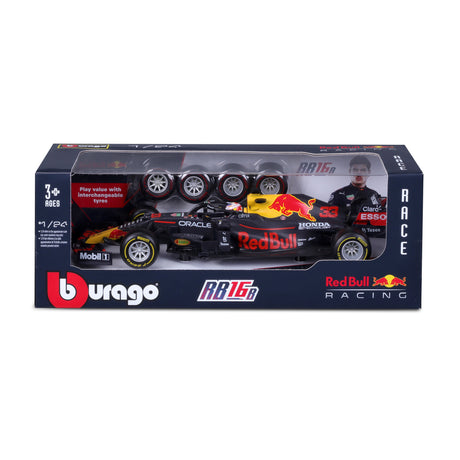 1:24 F1 RED BULL TOY TYRE CHANGING RACING CAR (2021) VERSTAPPEN PLAYSET