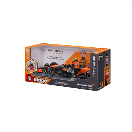 1:24 F1 MCLAREN MCL38 2024 WITH DRIVER FIGURE NORRIS