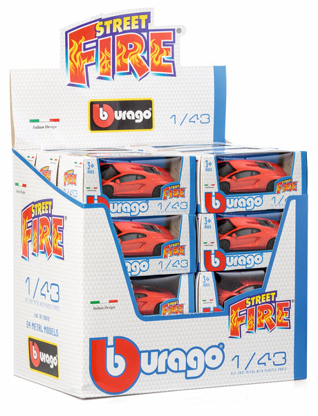 1:43 STREET FIRE LAMBORGHINI ASSORTMENT DISPENSER