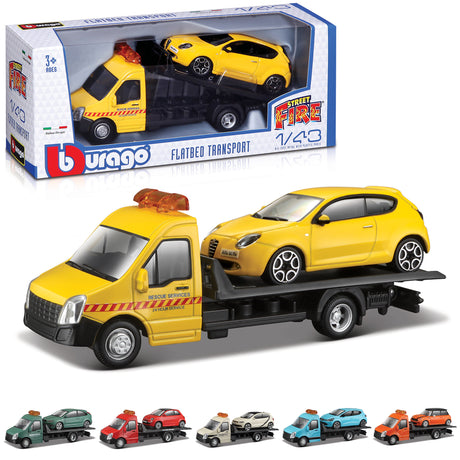 1:43 STREET FIRE FLATBED TRANSPORT ASSORTMENT