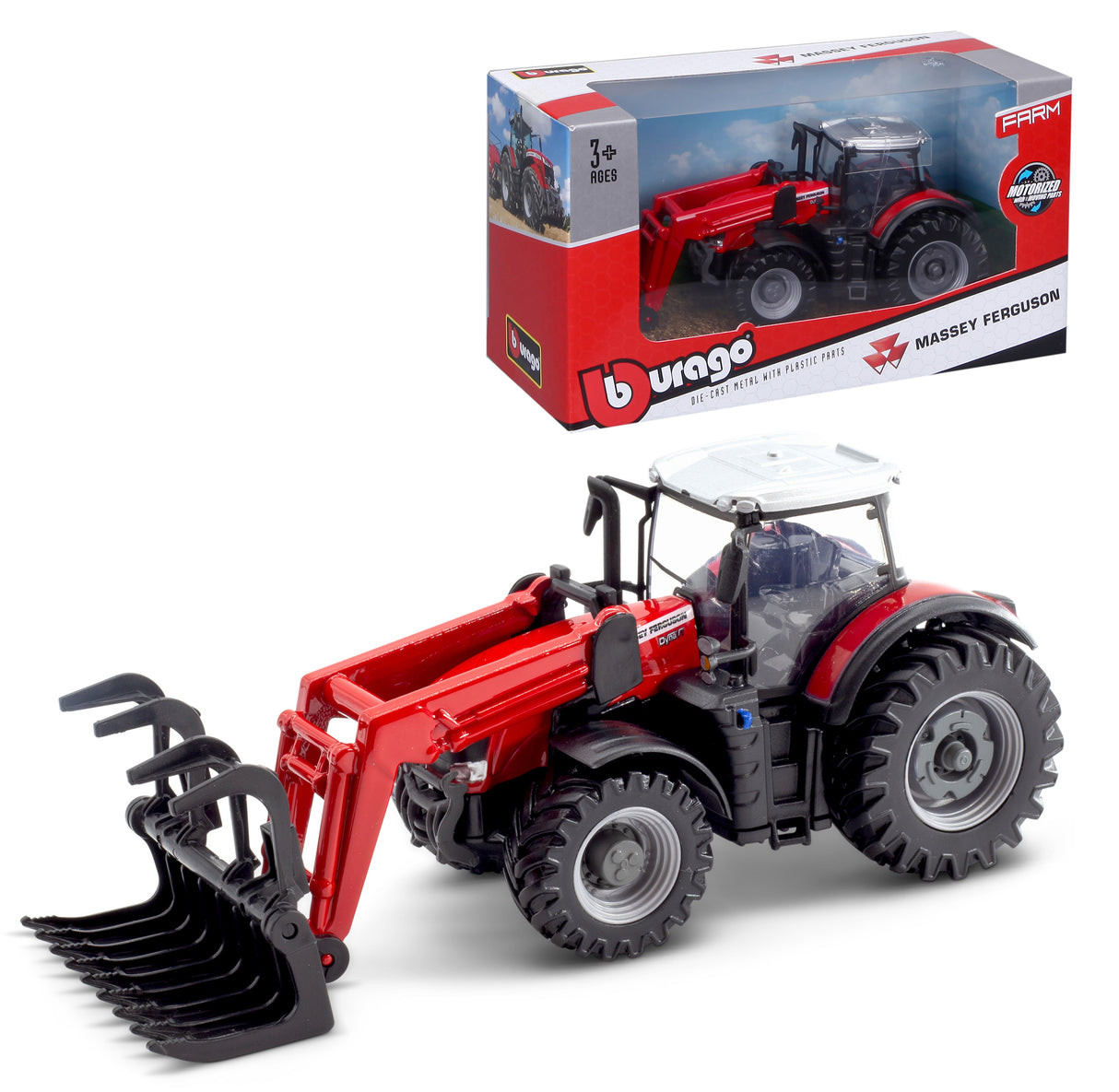 10CM MASSEY FERGUSSON 8740S TRACTOR WITH FRONT LOADER WITH GRABBER