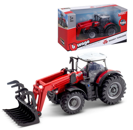 10CM MASSEY FERGUSSON 8740S TRACTOR WITH FRONT LOADER WITH GRABBER