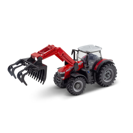 10CM MASSEY FERGUSSON 8740S TRACTOR WITH FRONT LOADER WITH GRABBER