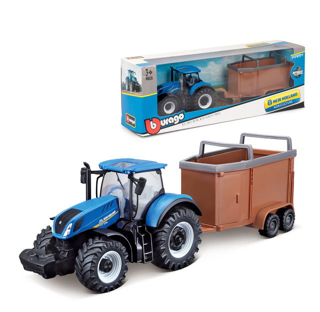 10CM NEW HOLLAND T7.315 TRACTOR WITH HORSE BOX
