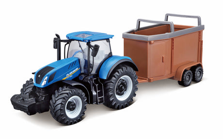 10CM NEW HOLLAND T7.315 TRACTOR WITH HORSE BOX