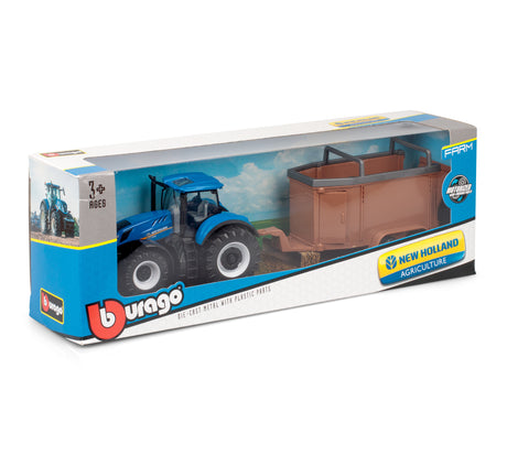 10CM NEW HOLLAND T7.315 TRACTOR WITH HORSE BOX