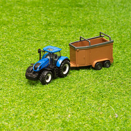 10CM NEW HOLLAND T7.315 TRACTOR WITH HORSE BOX