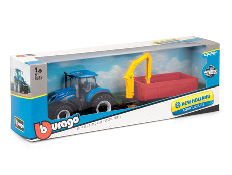 10CM NEW HOLLAND T7315 TRACTOR WITH LOADER AND TRAILER