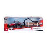 10CM MASSEY FERGUSSON 8740S TRACTOR WITH LOG LOADER AND TRAILER