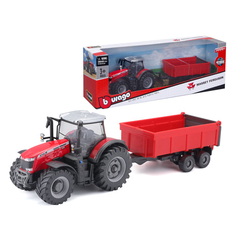 10CM MASSEY FERGUSSON 8740S TRACTOR WITH TIPPING TRAILER