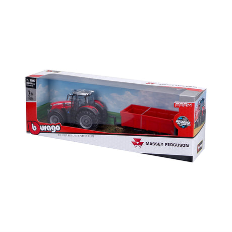 10CM MASSEY FERGUSSON 8740S TRACTOR WITH TIPPING TRAILER