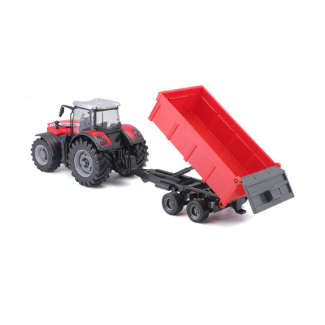 10CM MASSEY FERGUSSON 8740S TRACTOR WITH TIPPING TRAILER