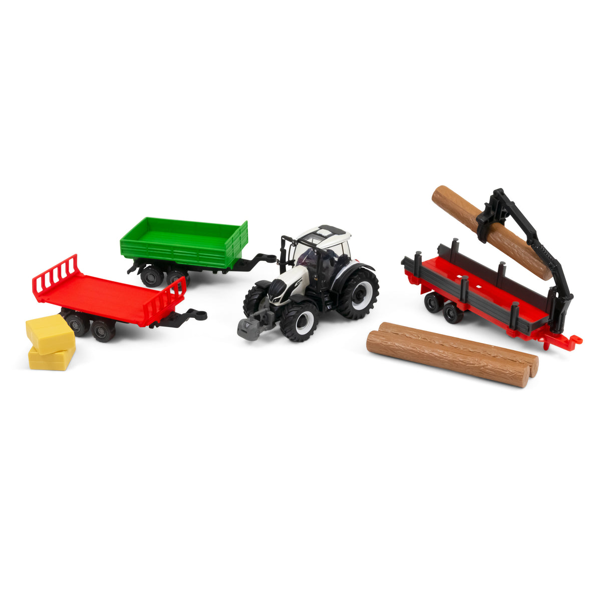 10CM VALTRA M2\Q TRACTOR WITH 3 TRAILERS