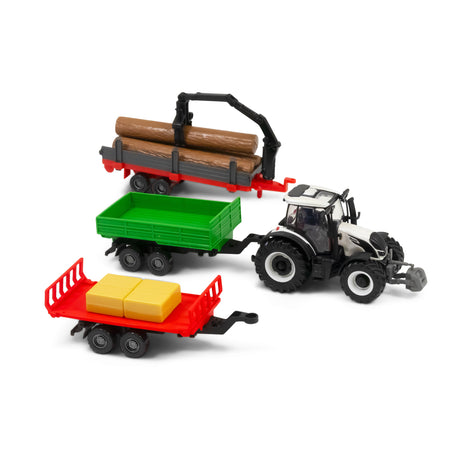 10CM VALTRA M2\Q TRACTOR WITH 3 TRAILERS