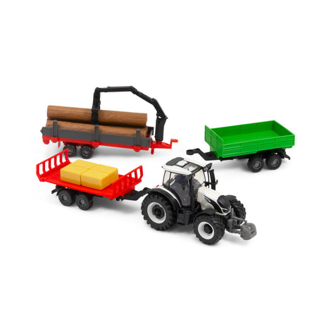 10CM VALTRA M2\Q TRACTOR WITH 3 TRAILERS