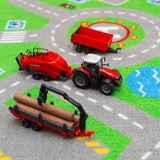 10CM MASSEY FERGUSSON 8740S TRACTOR WITH 3 TRAILERS
