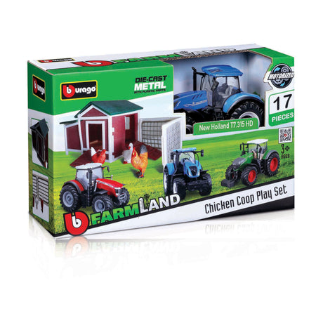 1:43 FARMLAND PLAYSET CHICKEN COOP WITH NEW HOLLAND TRACTOR